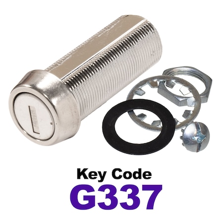 Global RV SS Compartment Lock, Cam/Blade Style, 1-3/4in Threaded Barrel, Blades not Included, Keyed to G337 CLB-337-134-SS